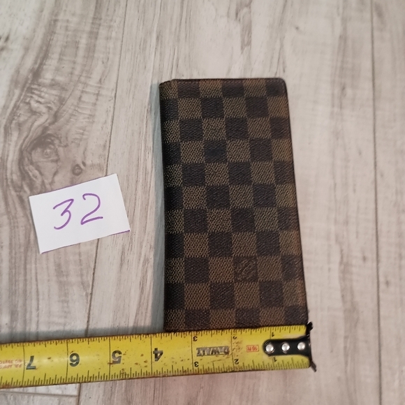 Louis Vuitton Damier Ebene Brazza Wallet Checkbook Holder Designer Leather - Picture 11 of 12